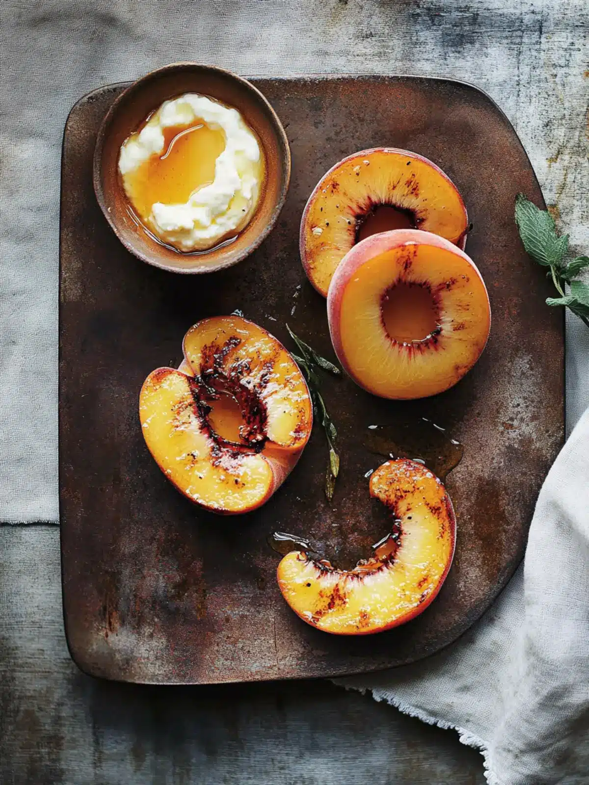 Grilled Peaches with Honey and Mascarpone: A Sweet Surprise 4 Grilled Peaches with Honey and Mascarpone