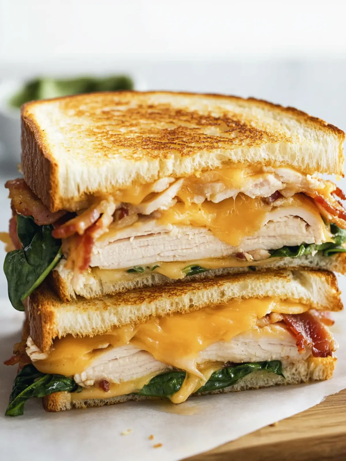 Ultimate Turkey Melt with Cheddar, Spinach, and Bacon Bliss 4 Turkey Melt with Cheddar, Spinach, and Bacon
