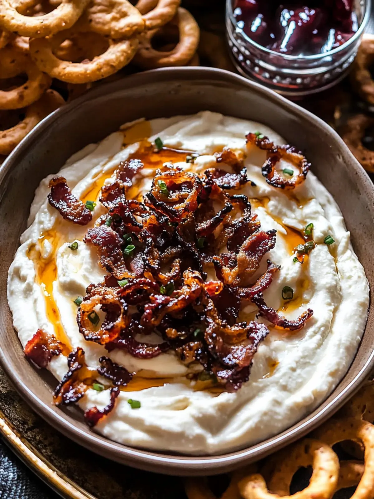 Whipped Goat Cheese Candied Bacon Dip for Irresistible Snacking 4 Whipped Goat Cheese Candied Bacon Dip
