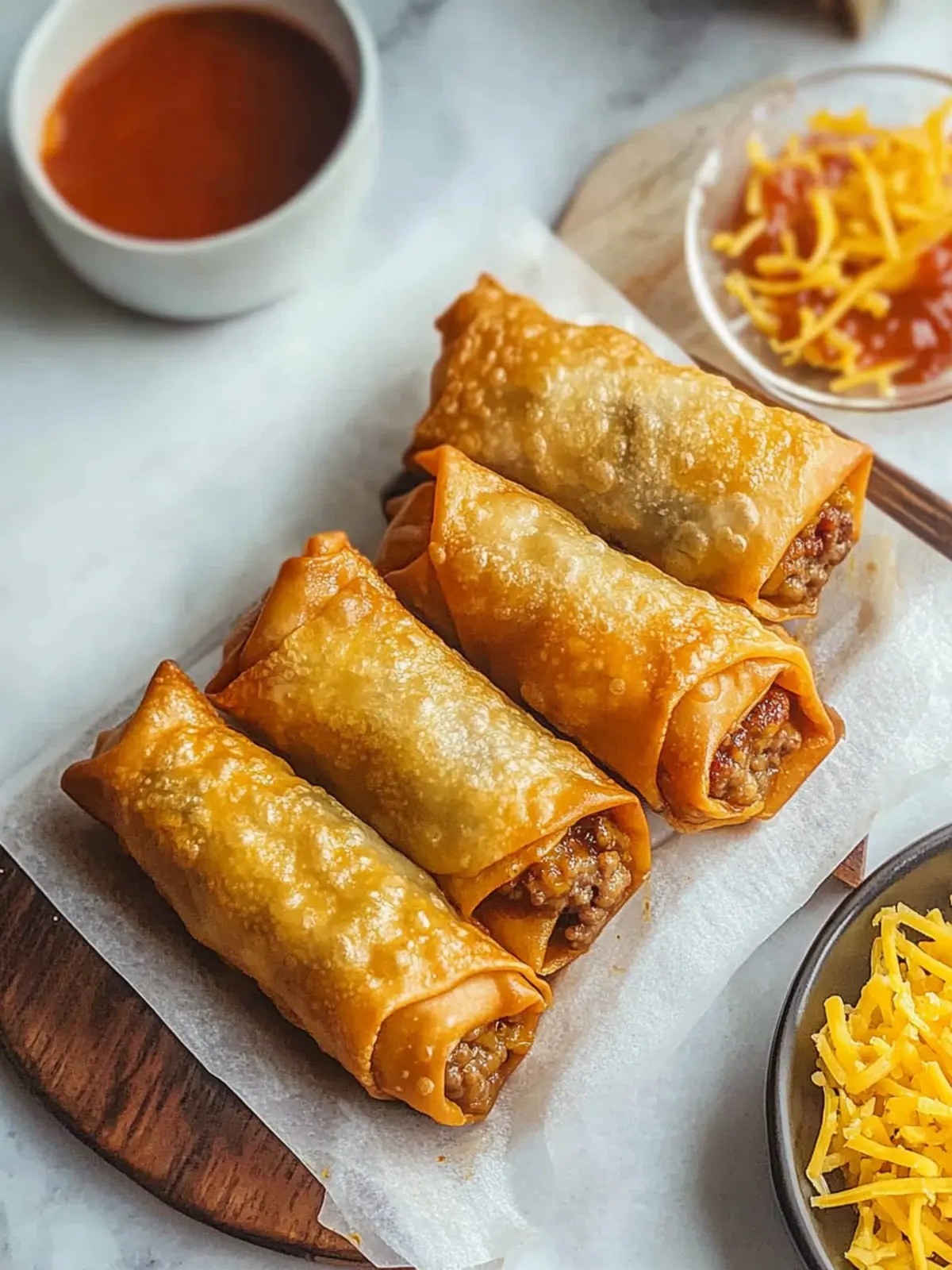 Cheeseburger Egg Rolls: Crispy Bites of Flavor and Fun 3 Cheeseburger Egg Rolls