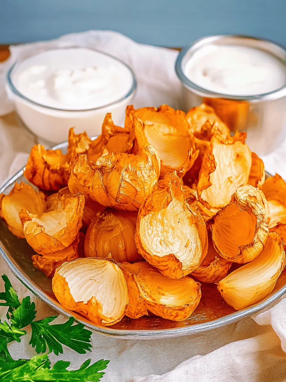 Crispy Bloomin' Onion Petals with Zesty Dipping Sauce 2 Bloomin' Onion Petals