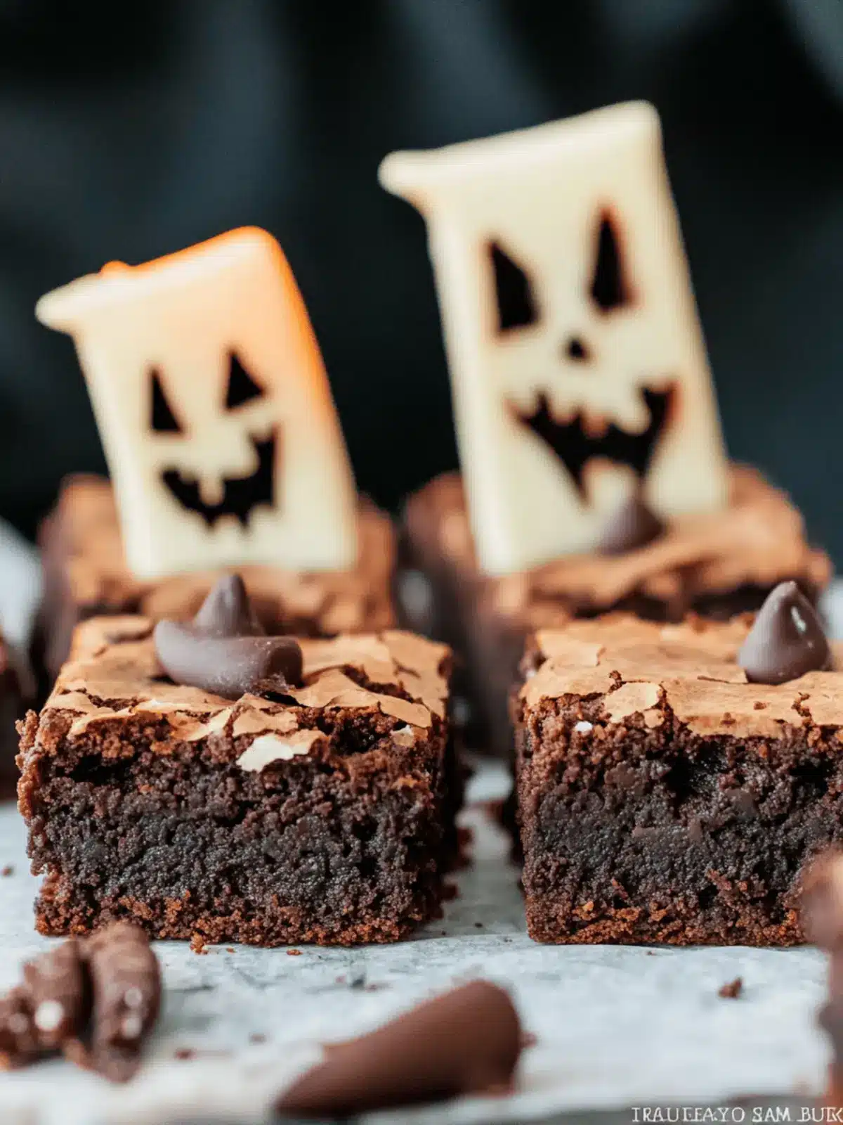 Spooktacular Halloween Brownies with Creepy Cookie Headstones 4 Halloween Brownies