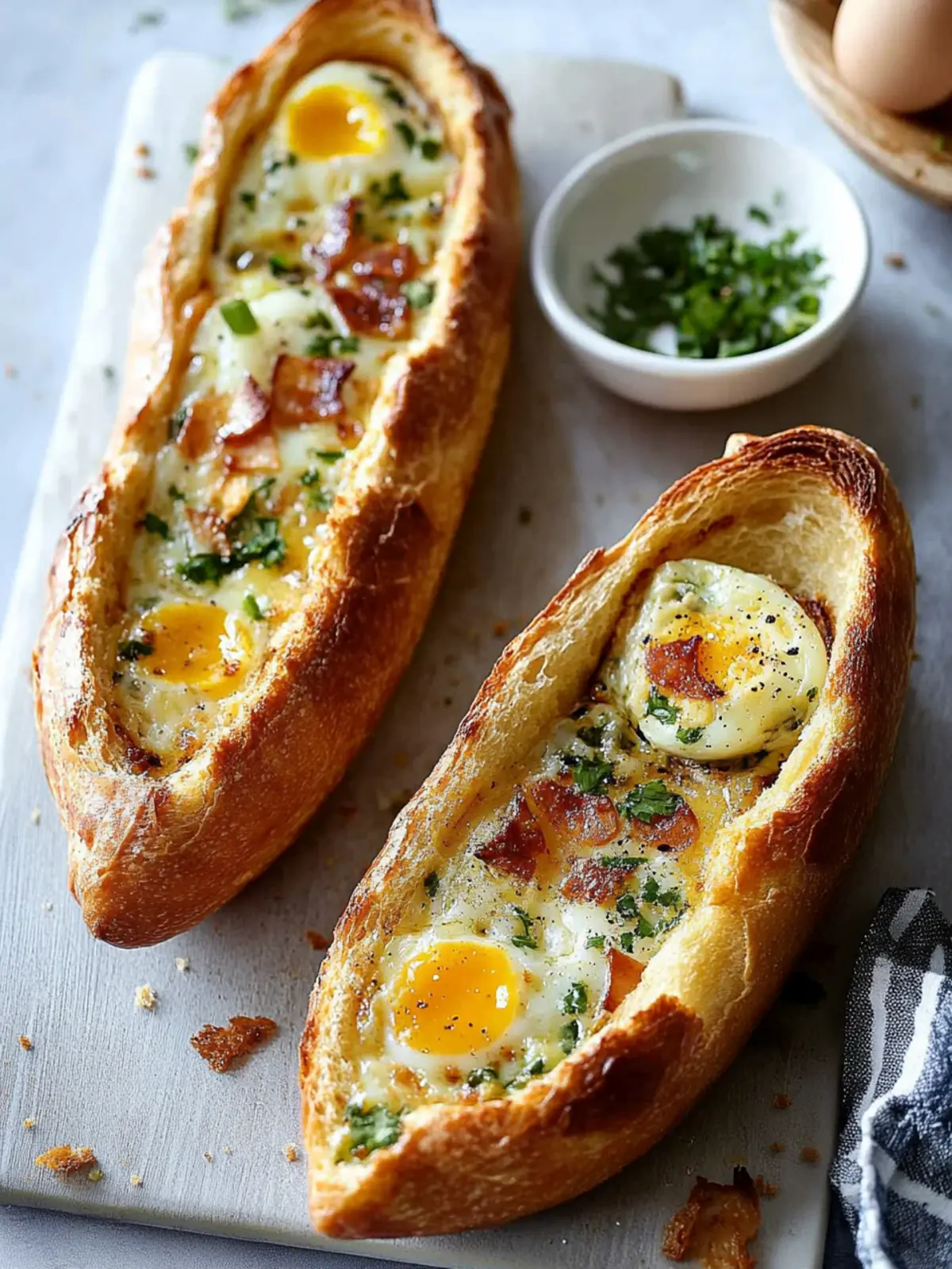 Savory Baked Egg Boats for a Cozy Homemade Breakfast 4 Baked Egg Boats