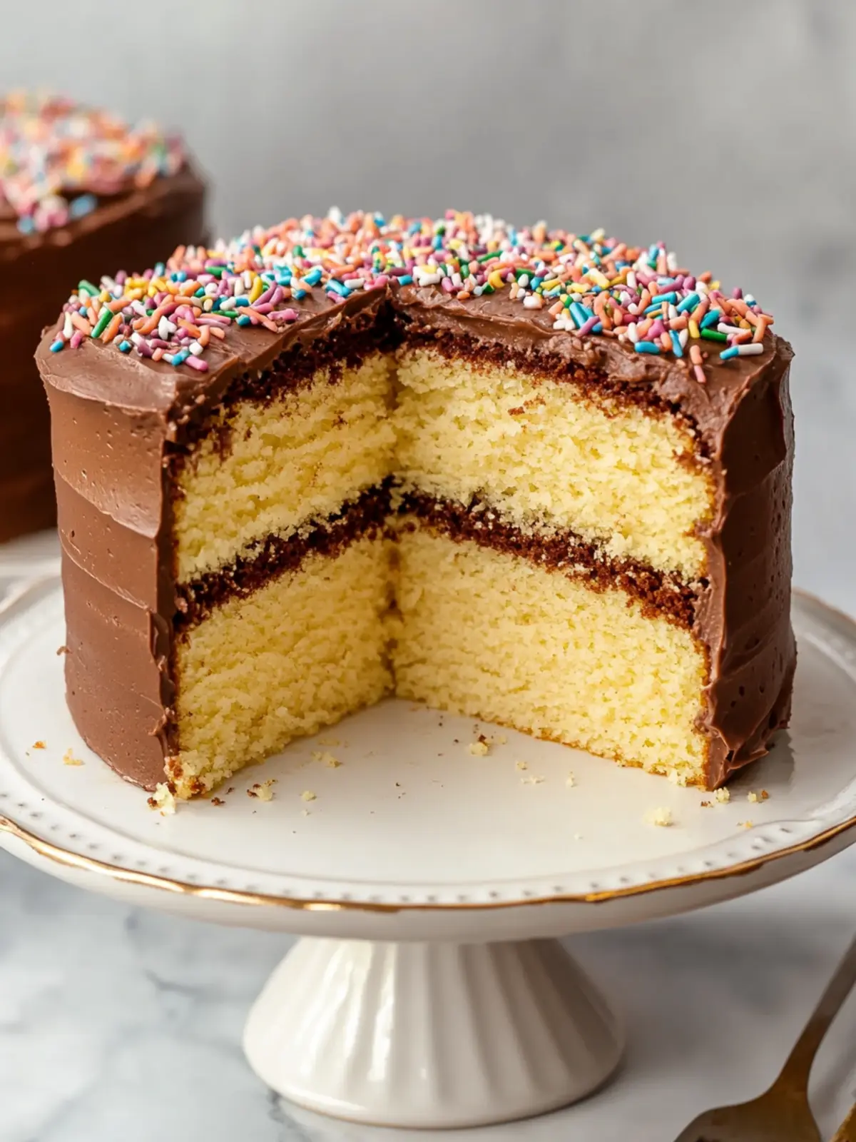 Moist Yellow Birthday Cake with Creamy Milk Chocolate Frosting 3 Yellow Birthday Cake with Milk Chocolate Frosting