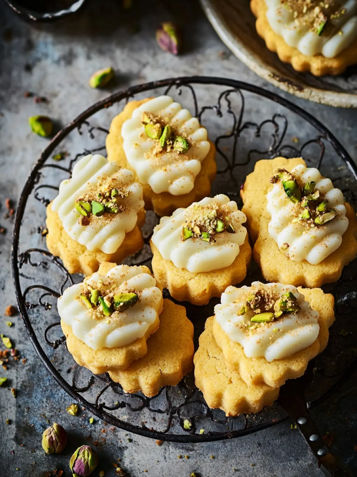 Saffron, Pistachio and White Chocolate Viennese Bliss 2 Saffron, Pistachio and White Chocolate Viennese Biscuits
