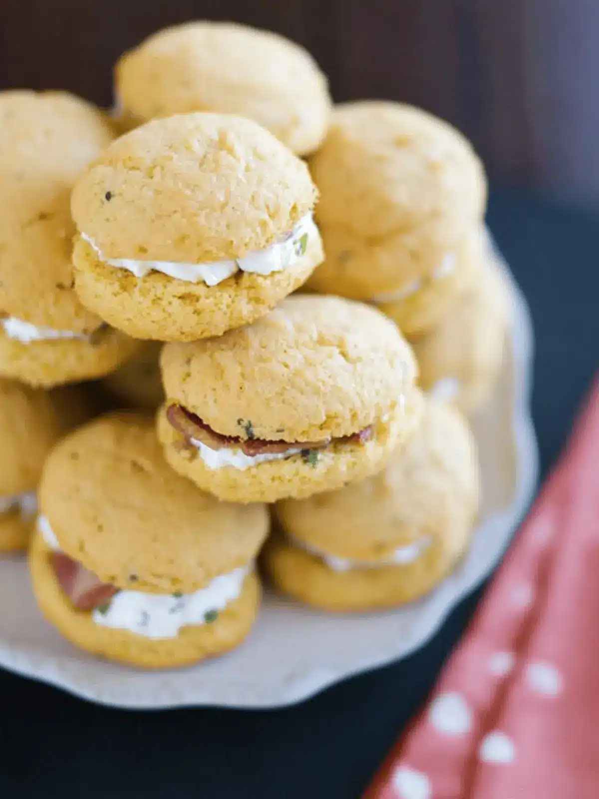 Spicy Jalapeño Cornbread Whoopie Pies with Bacon Bliss 4 Jalapeño Cornbread Whoopie Pies with Goat Cheese and Bacon Filling