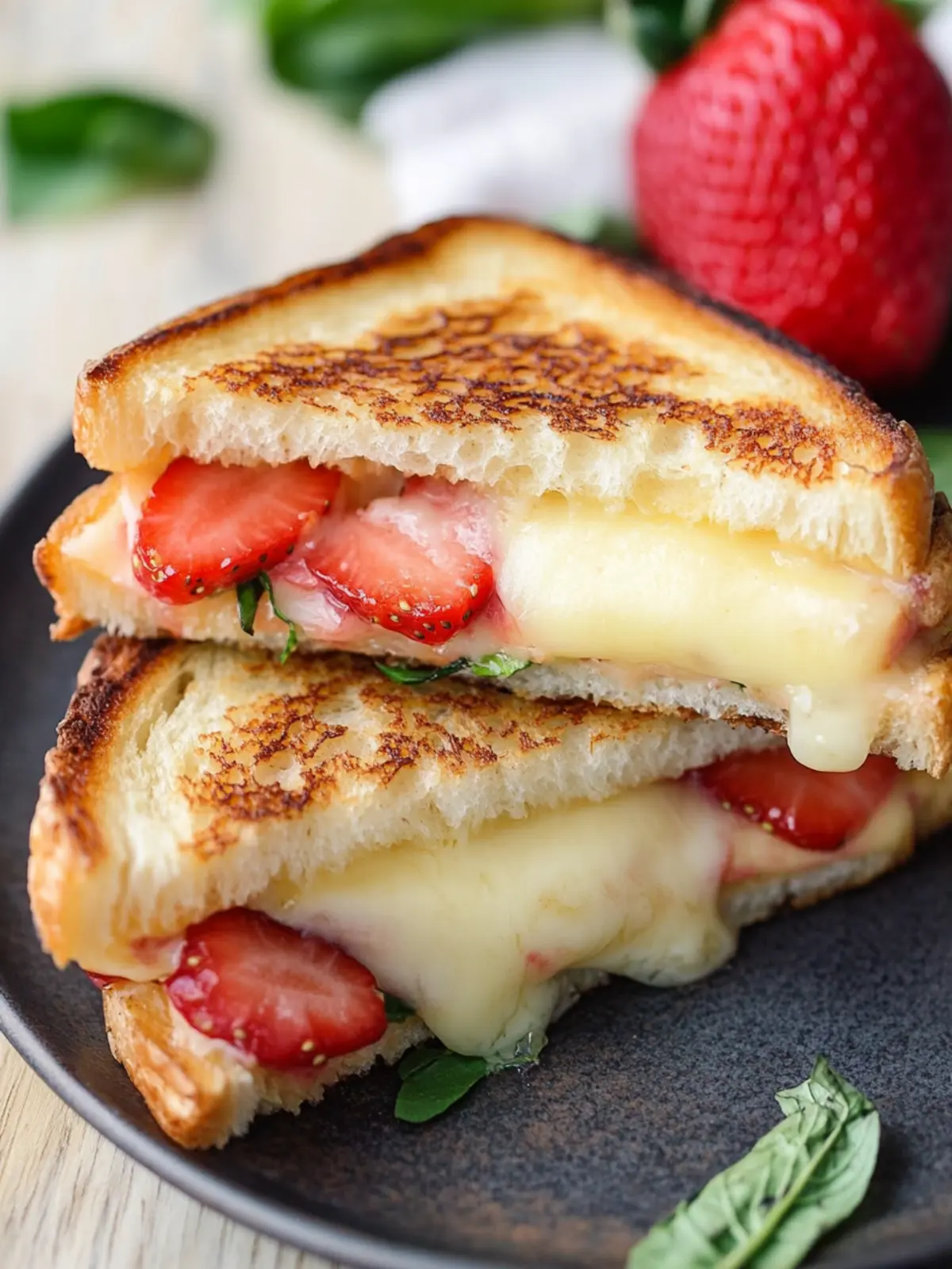 Gourmet Grilled Cheese with Quick-Pickled Strawberries Delight 2 Grilled Cheese with Quick-Pickled Strawberries