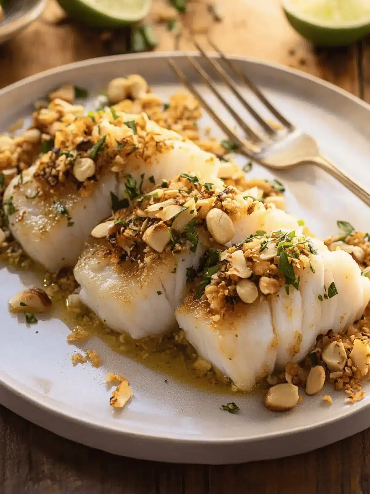 Savor Roasted Cod with Cashew Coconut Lime Topping Tonight 2 Roasted Cod with Cashew Coconut Lime Topping
