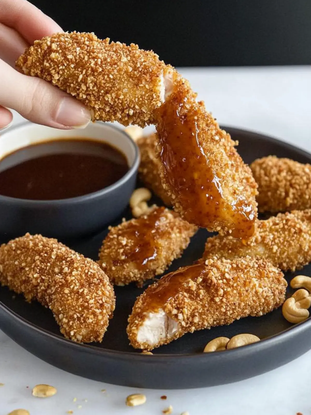 Baked Cashew Crusted Chicken Fingers for Delicious Crunch! 2 Baked Cashew Crusted Chicken Fingers