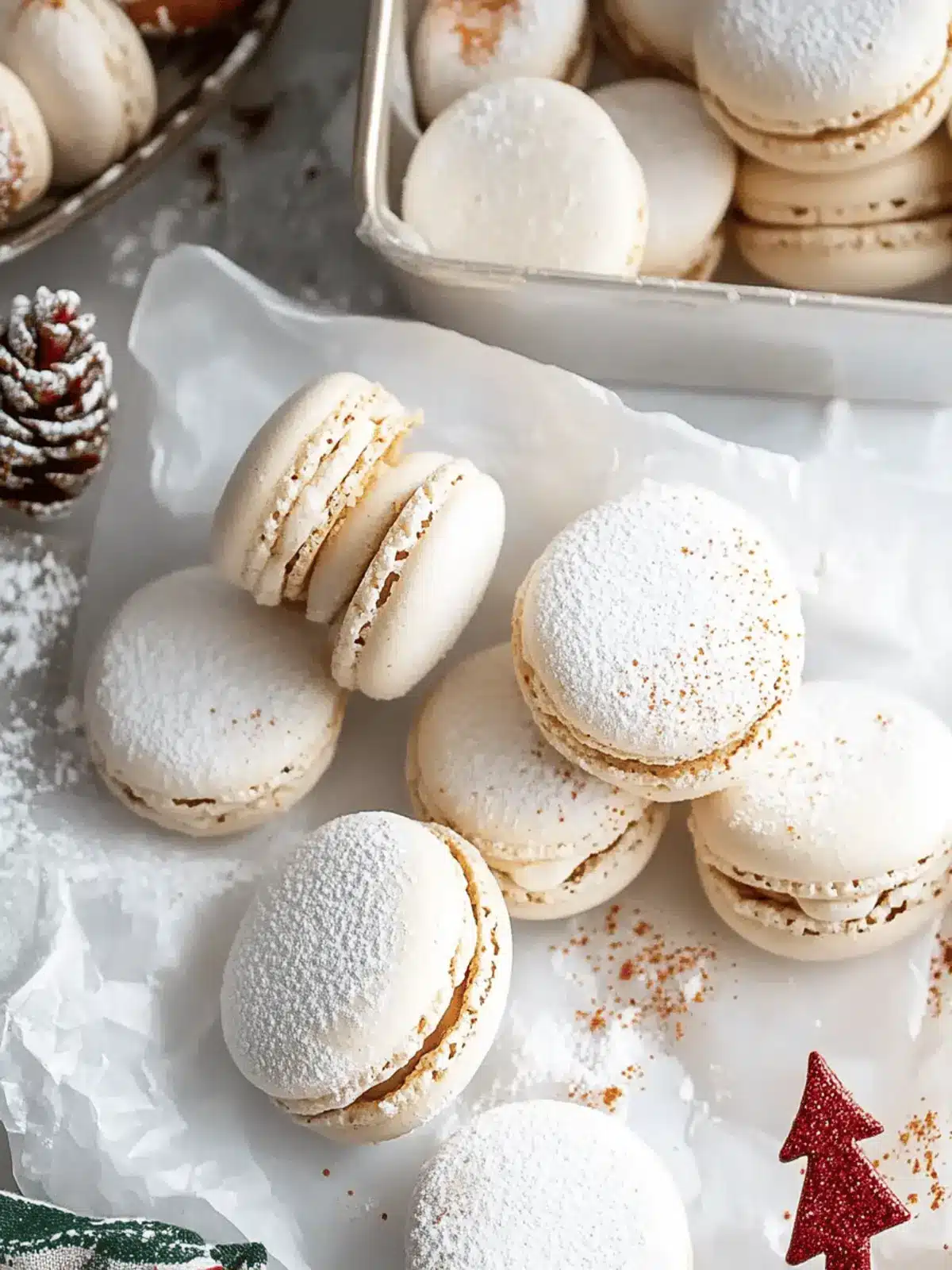 Melt in Your Mouth Christmas Macarons: 3 Festive Flavors 2 Christmas Macarons