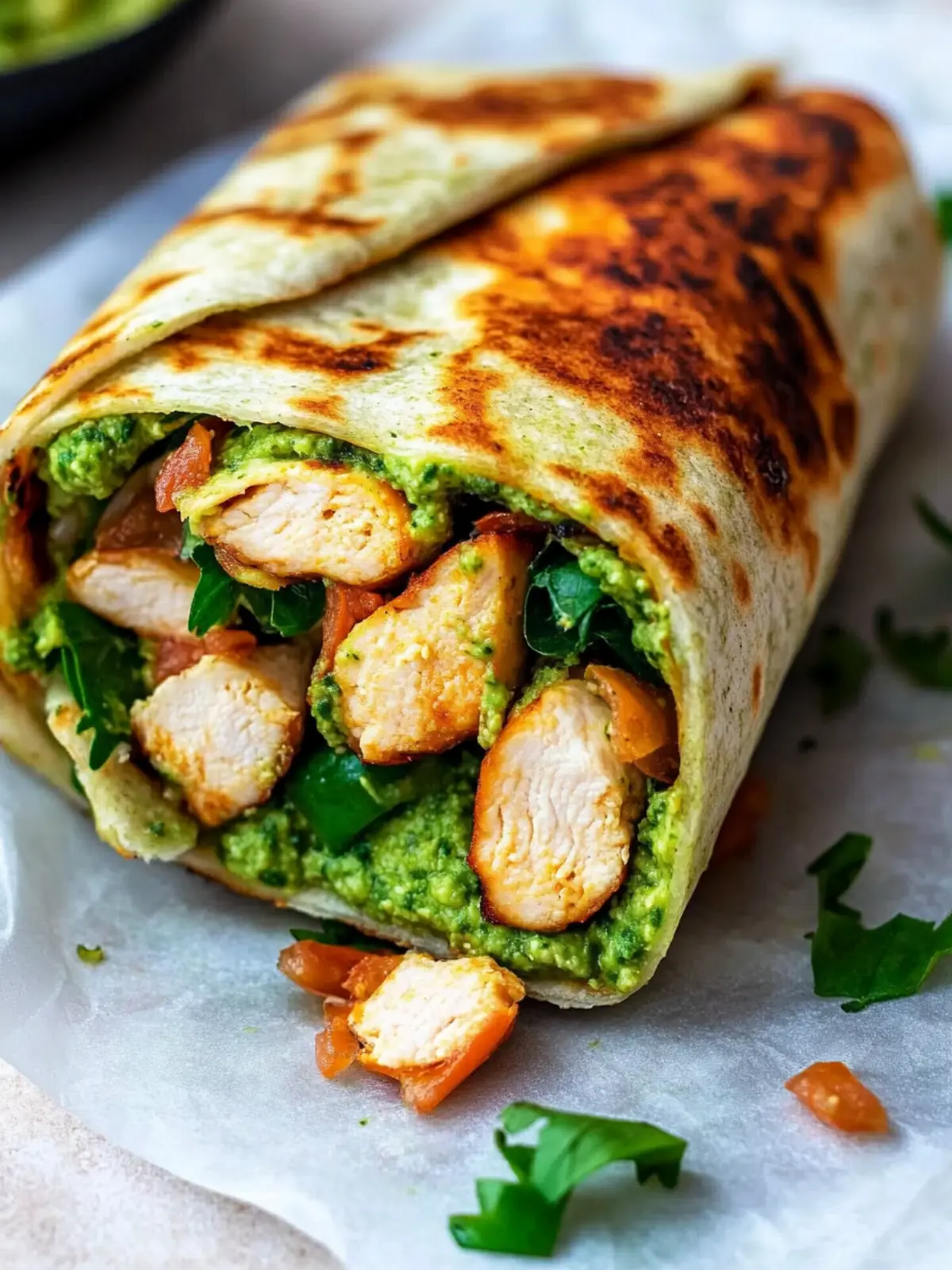 Delicious Chicken Wraps with Tomato Pesto and Hummus Boost 2 Chicken Wraps with Tomato Pesto and Hummus