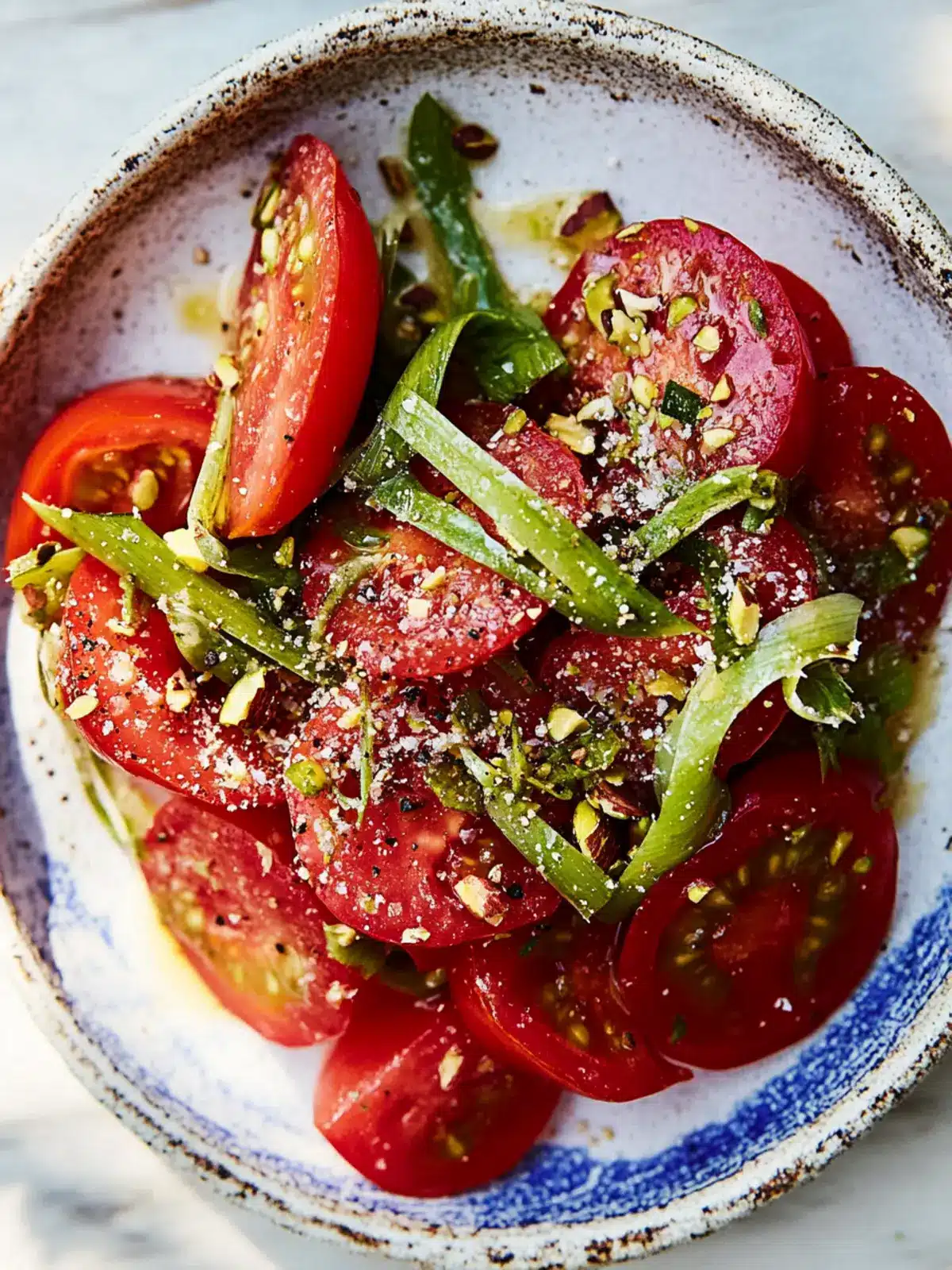 Savory Tomatoes with Pistachios and Scallions Bliss 2 Tomatoes with Pistachios and Scallions
