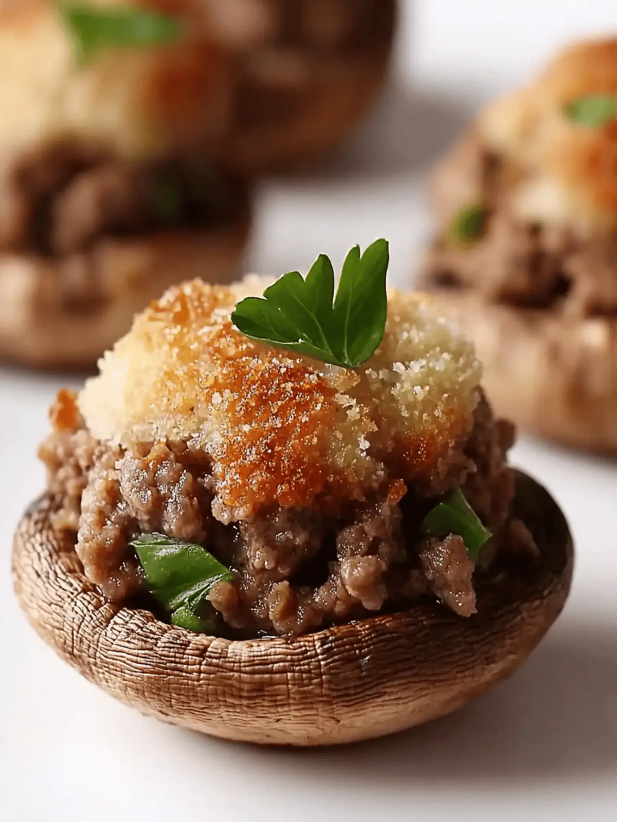Savory Ground Beef Stuffed Mushrooms: Perfect Party Delights 2 Savory Ground Beef Stuffed Mushrooms