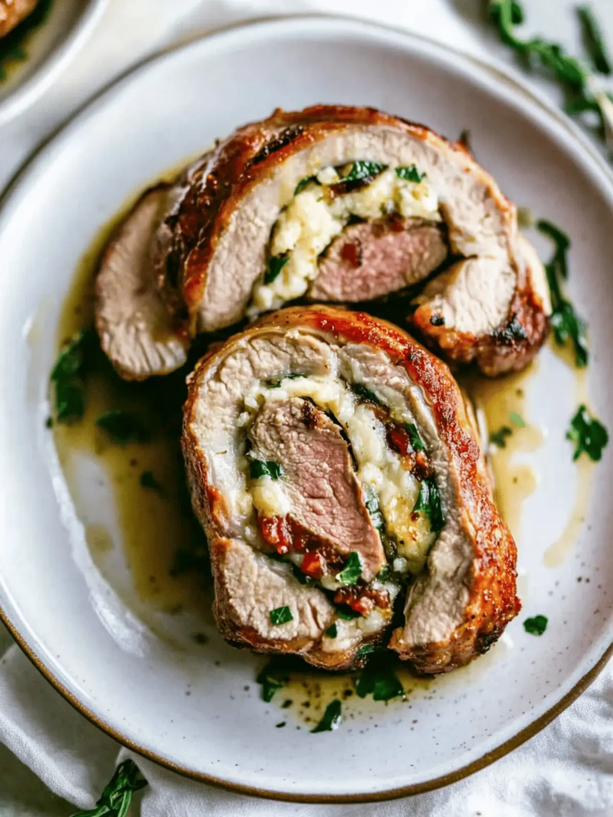 Savory Stuffed Pork Tenderloin with Apple Cider Pan Sauce Delight 2 Stuffed Pork Tenderloin with Apple Cider Pan Sauce