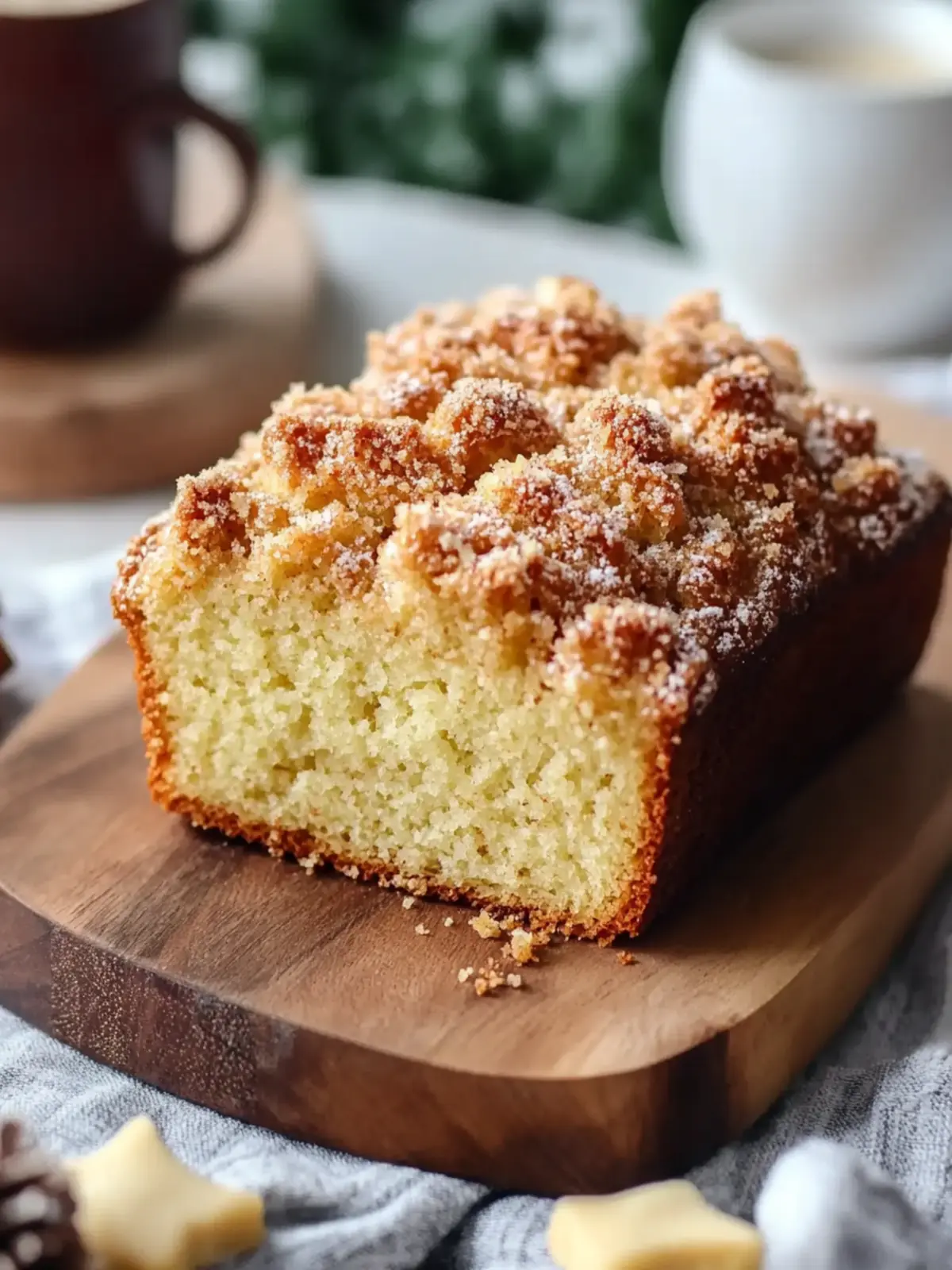 Sweet Eggnog Bread With Crumb Topping for Cozy Holidays 2 Sweet Eggnog Bread With Crumb Topping
