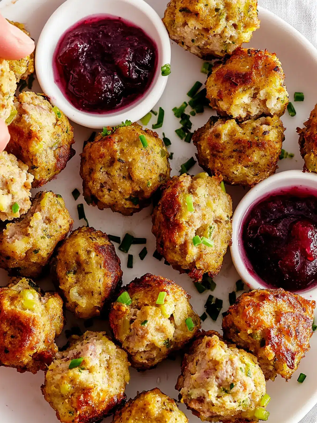 Savor Sausage Stuffing Bites With Cranberry Sauce Delight 4 Sausage Stuffing Bites With Cranberry Sauce