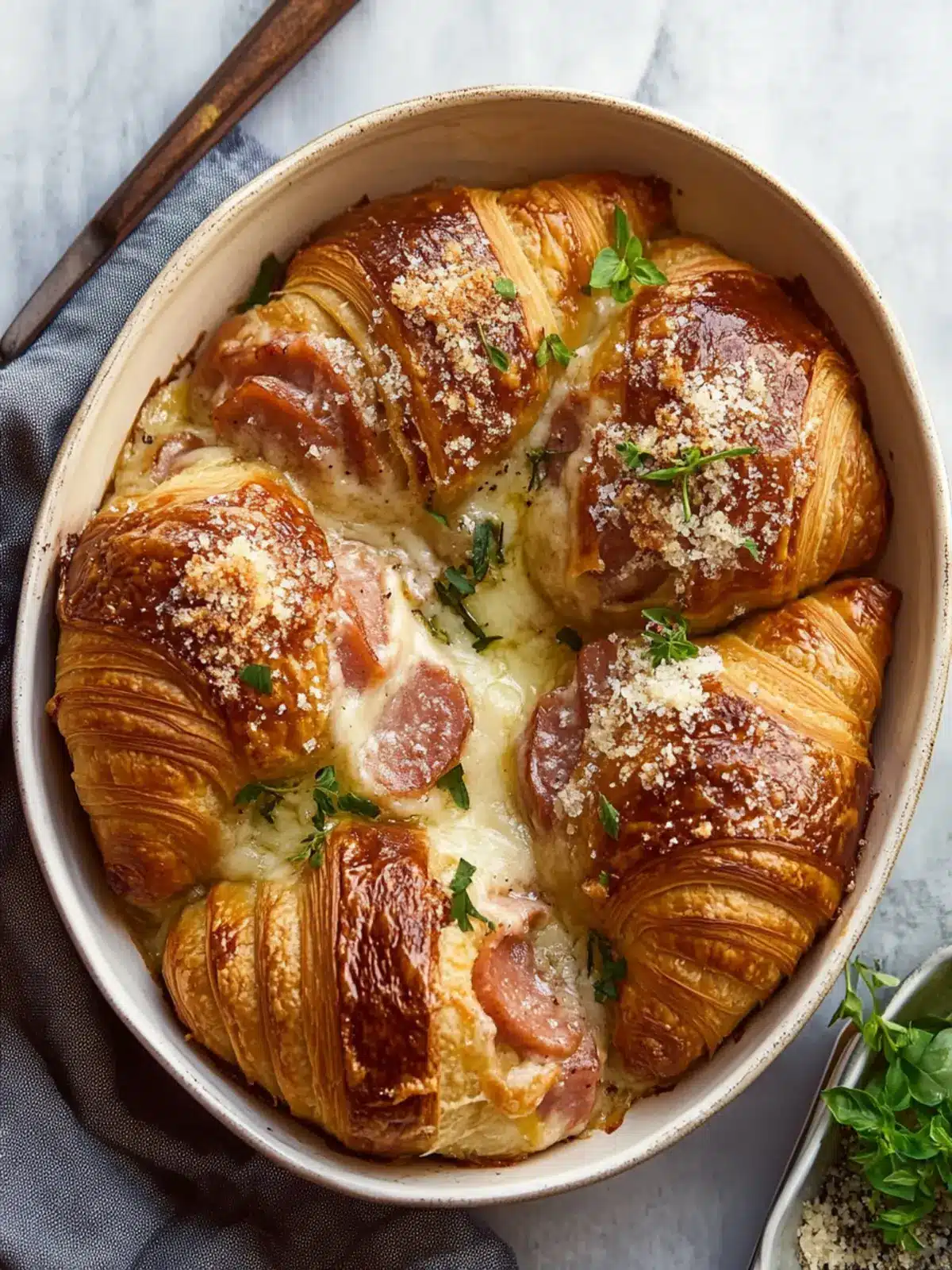 Savory Ham and Cheese Croissant Bake for Cozy Nights 4 Ham and Cheese Croissant Bake