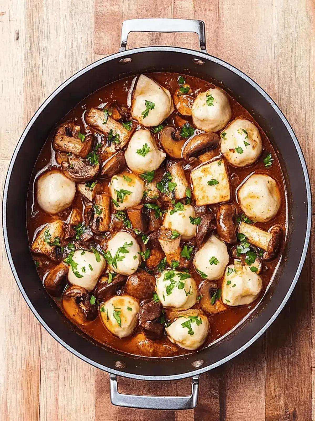 Hearty Mushroom Stew with Tofu & Dumplings for Comfort Nights 4 Mushroom stew