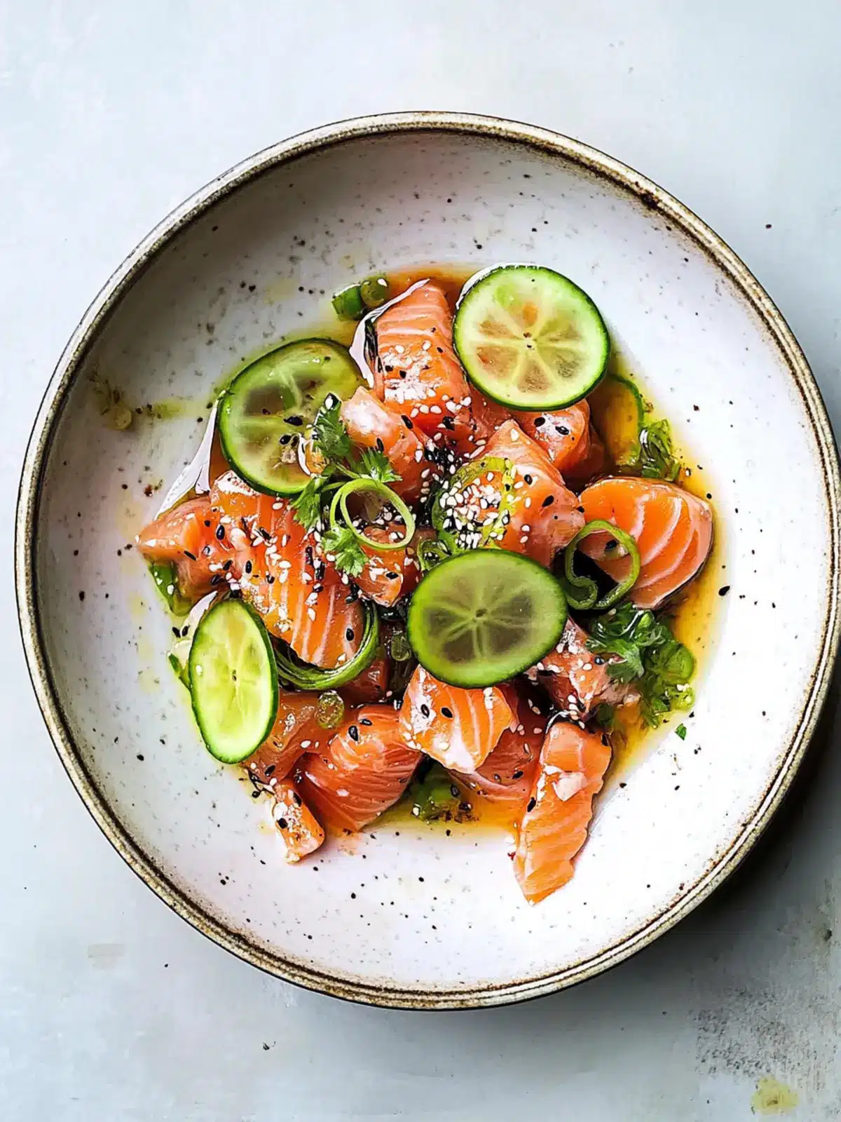 Savory Salmon Crudo with Soy Sesame Oil Delight 4 Salmon Crudo with Soy Sesame Oil