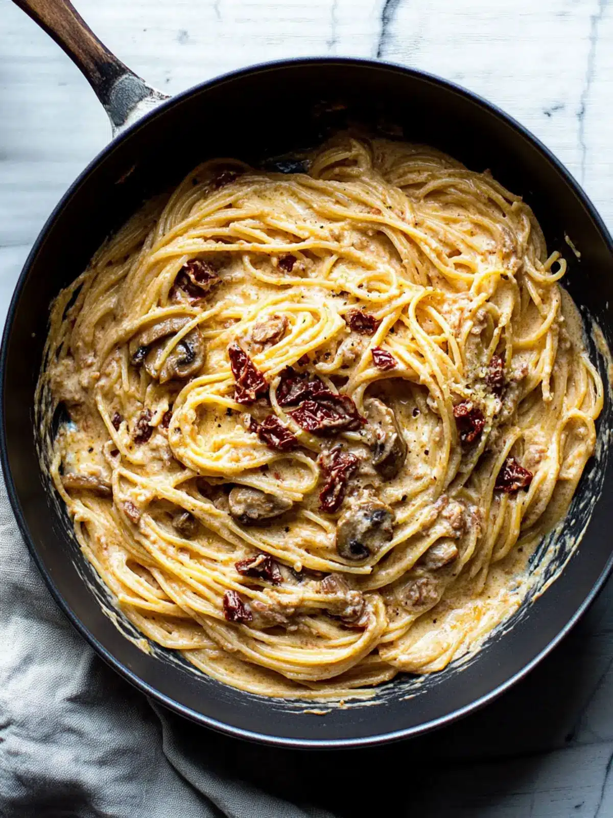 Creamy Goat Cheese and Sun-Dried Tomato Pasta Bliss 3 Creamy Goat Cheese and Sun-Dried Tomato Pasta with Roasted Garlic and Mushrooms