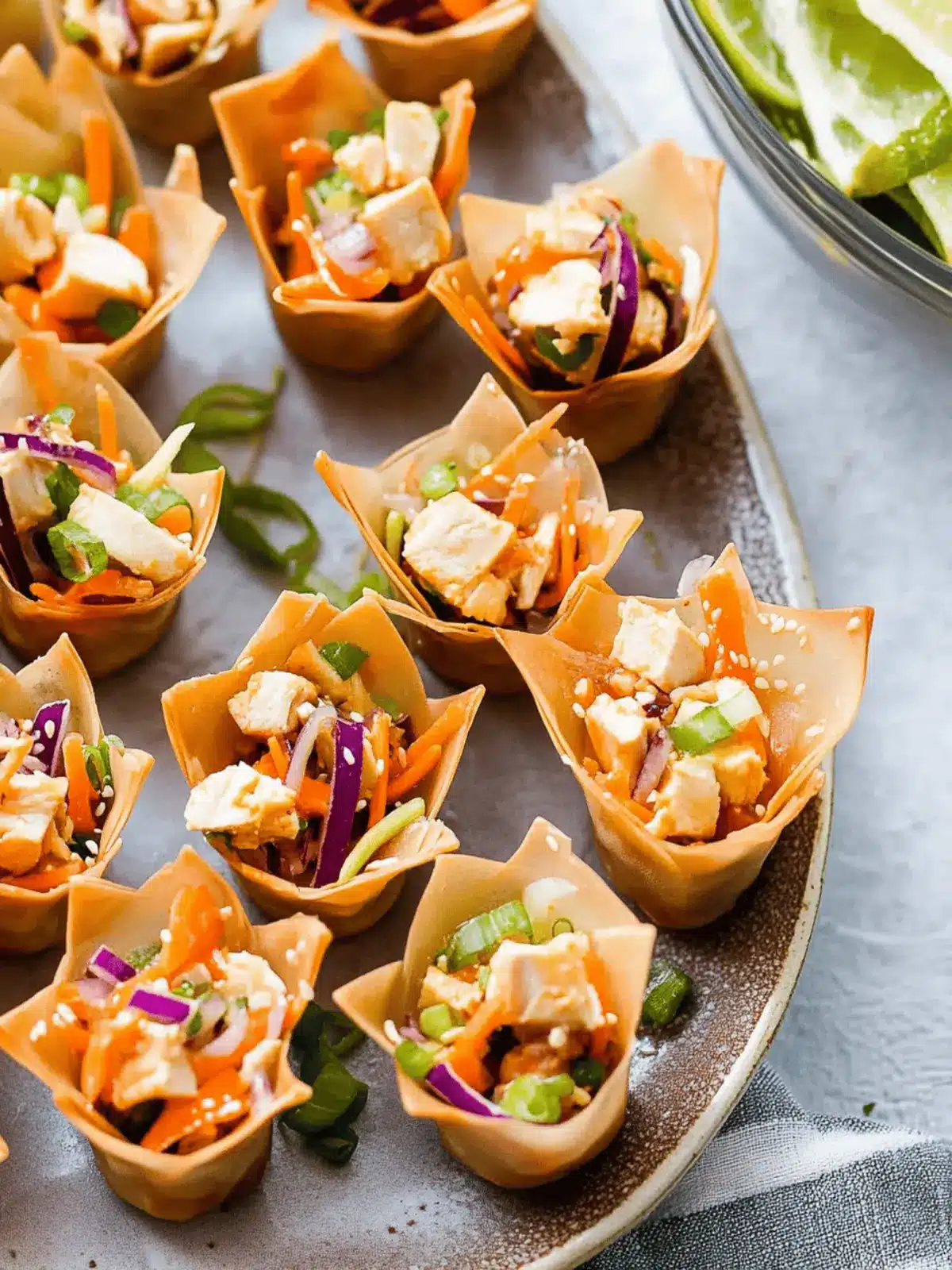 Delicious Asian Chicken Salad Wonton Cups for Easy Entertaining 2 Asian Chicken Salad Wonton Cups