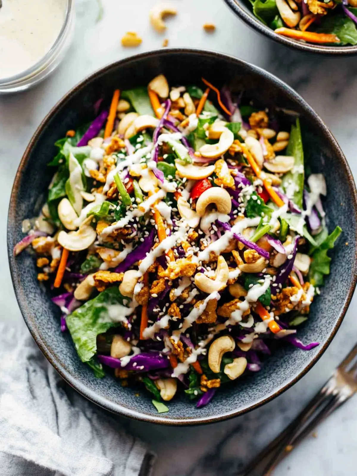 Cashew Crunch Salad with Sesame Dressing for a Fresh Twist 2 Cashew Crunch Salad with Sesame Dressing