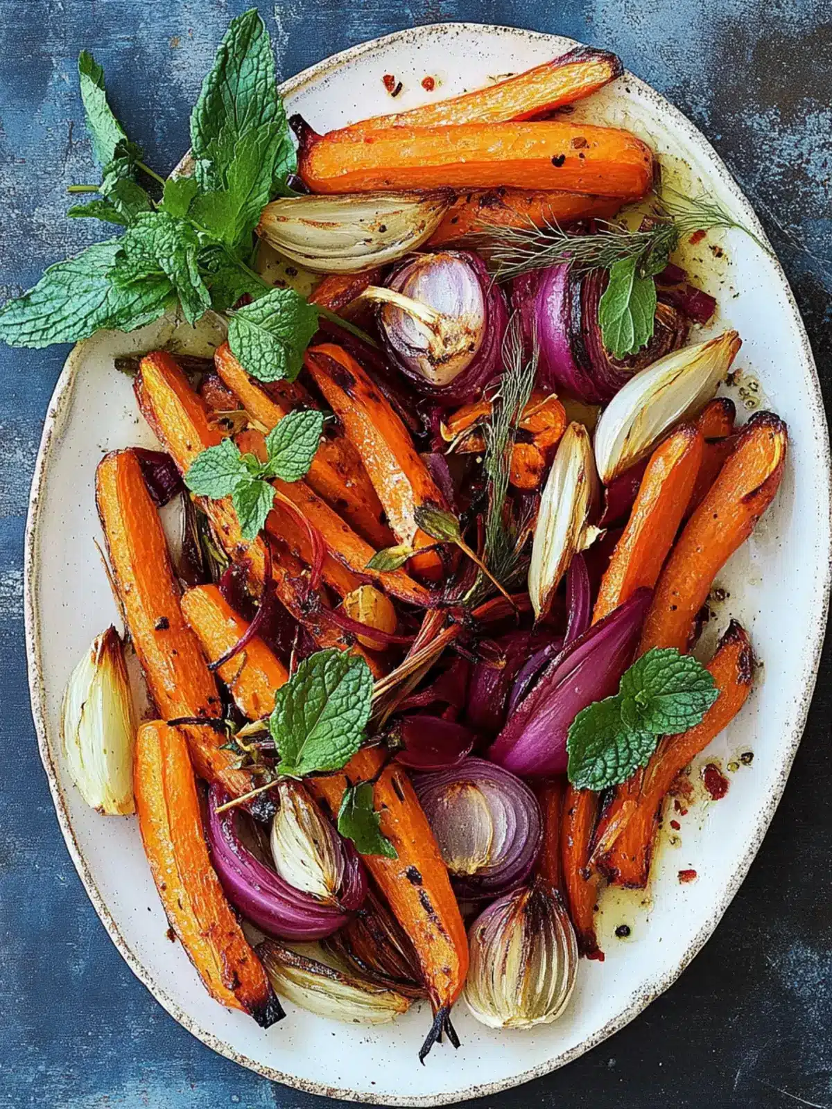 Delicious Roasted Carrots and Red Onions With Fennel and Mint 3 Roasted Carrots and Red Onions With Fennel and Mint