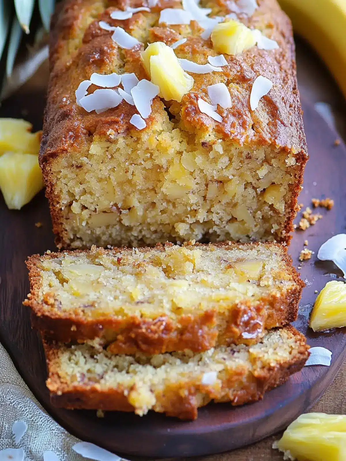 Tropical Hawaiian Banana Bread with Pineapple & Macadamia Nuts 2 Hawaiian Banana Bread with Pineapple, Coconut & Macadamia Nuts