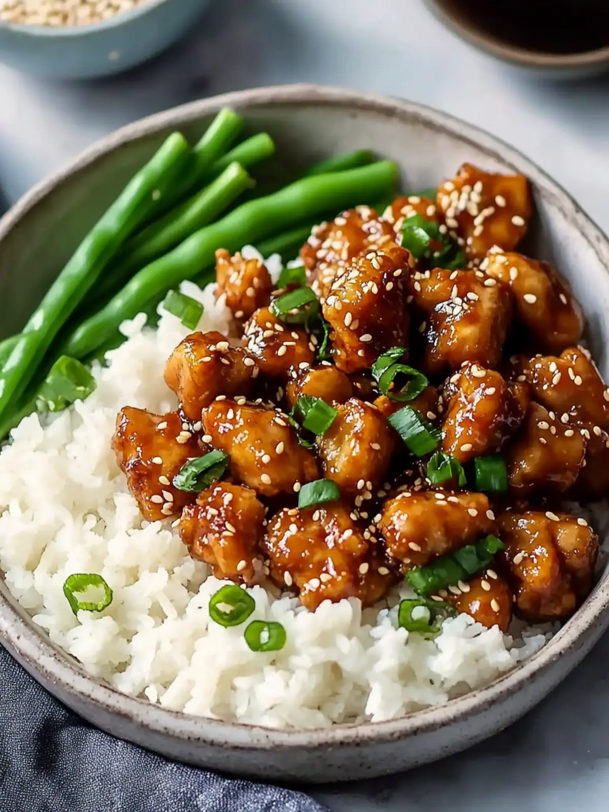Tasty High Protein Sesame Chicken with Zesty Green Beans 4 Tasty High Protein Sesame Chicken