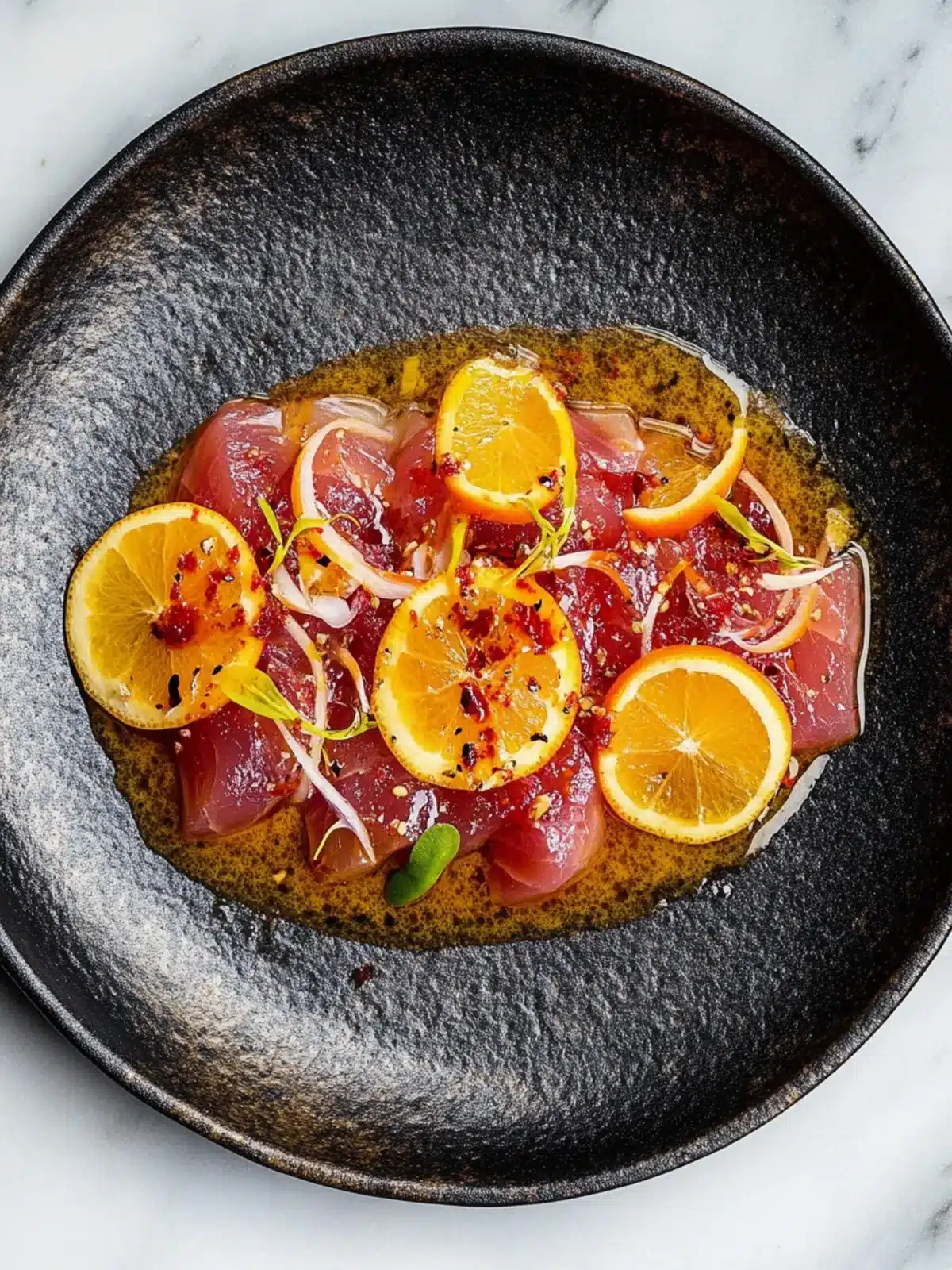 Savory Orange Calabrian Chili Tuna Crudo in Just 10 Minutes 4 Orange Calabrian Chili Tuna Crudo
