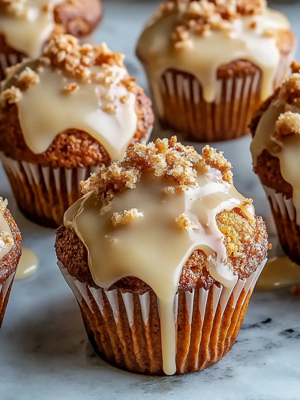 Chai-Spiced Carrot Muffins with Streusel and Caramel Glaze Delight 3 Chai-Spiced Carrot Muffins with Streusel and Caramel Glaze