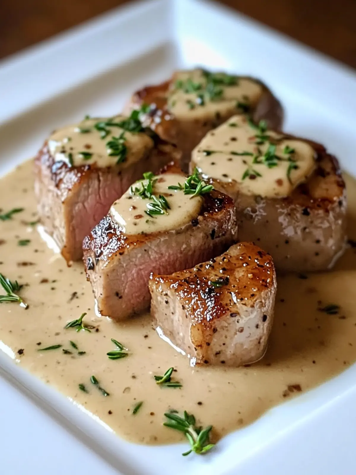 Gourmet Pork Tenderloin w/ Dijon Mustard Cream Sauce in 30 Min 4 Pork Tenderloin w/ Dijon Mustard Cream Sauce