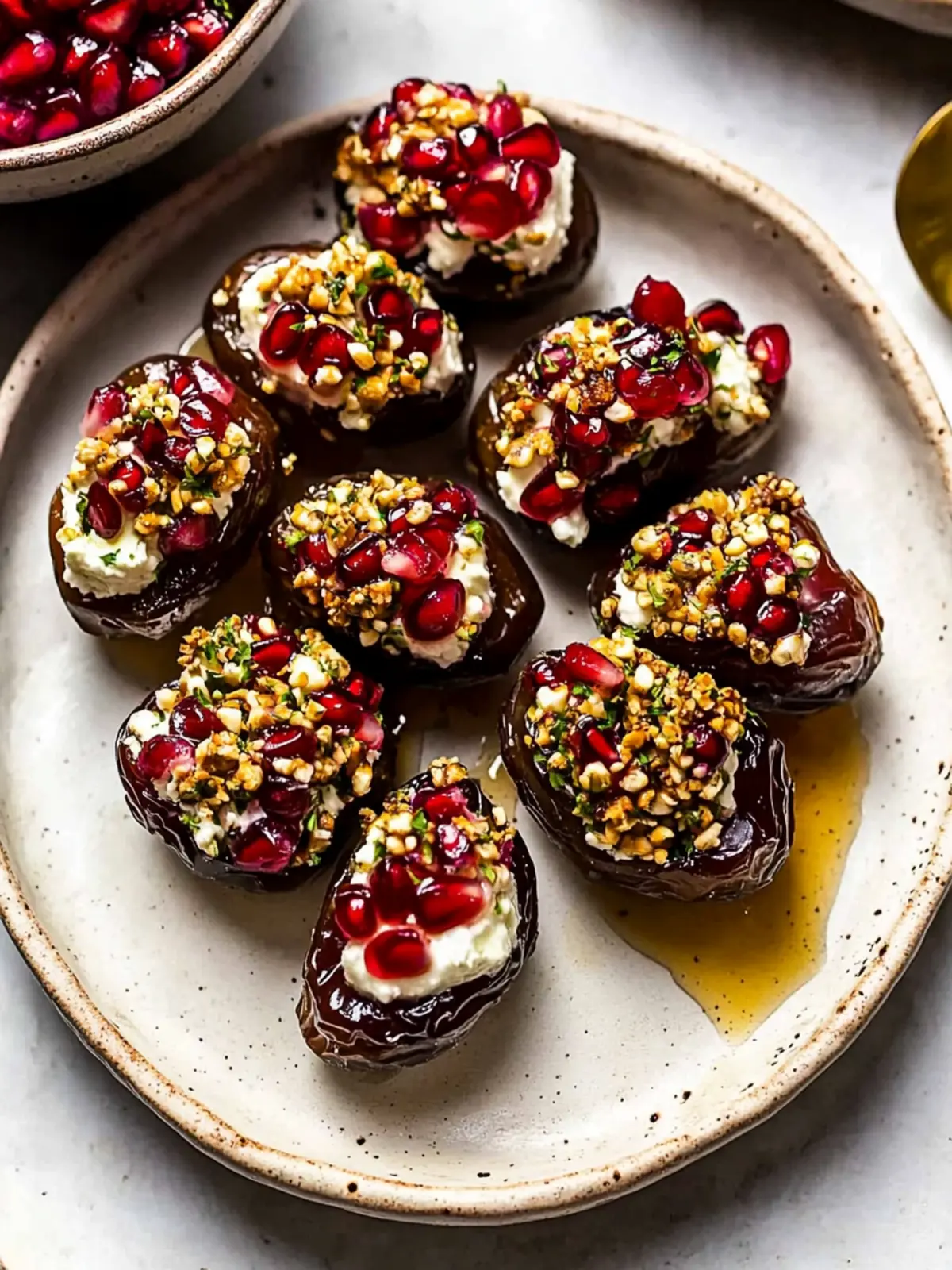 Irresistible Mascarpone Stuffed Dates with Pomegranate Delight 2 Mascarpone Stuffed Dates with Pomegranate and Honey