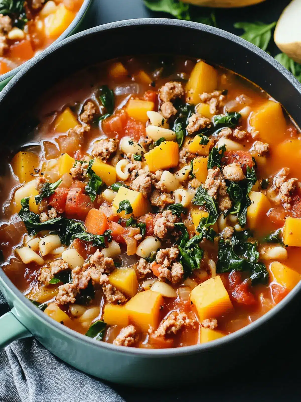Hearty Fall Minestrone Soup with Italian Sausage & Squash Delight 2 Hearty Fall Minestrone Soup with Italian Sausage and Butternut Squash