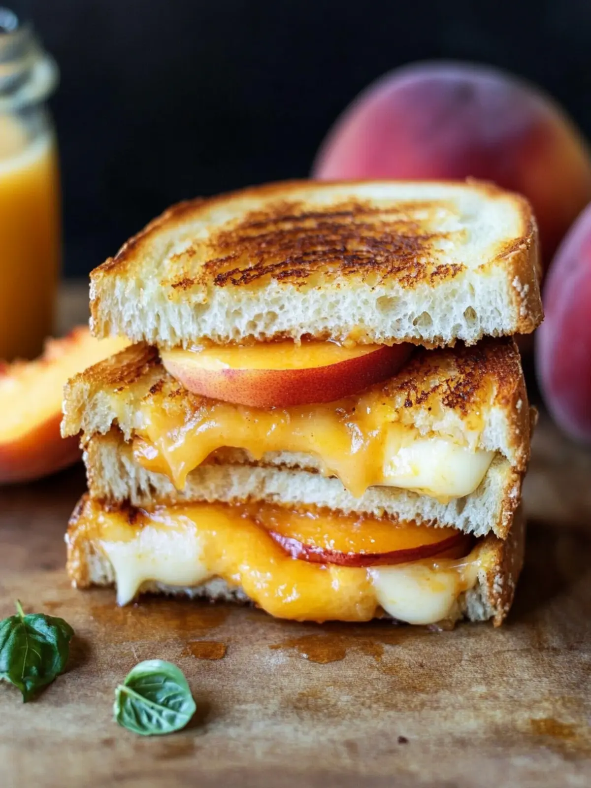 Sweet Honey Peach White Cheddar Grilled Cheese Delight 2 Honey Peach White Cheddar Grilled Cheese Sandwich