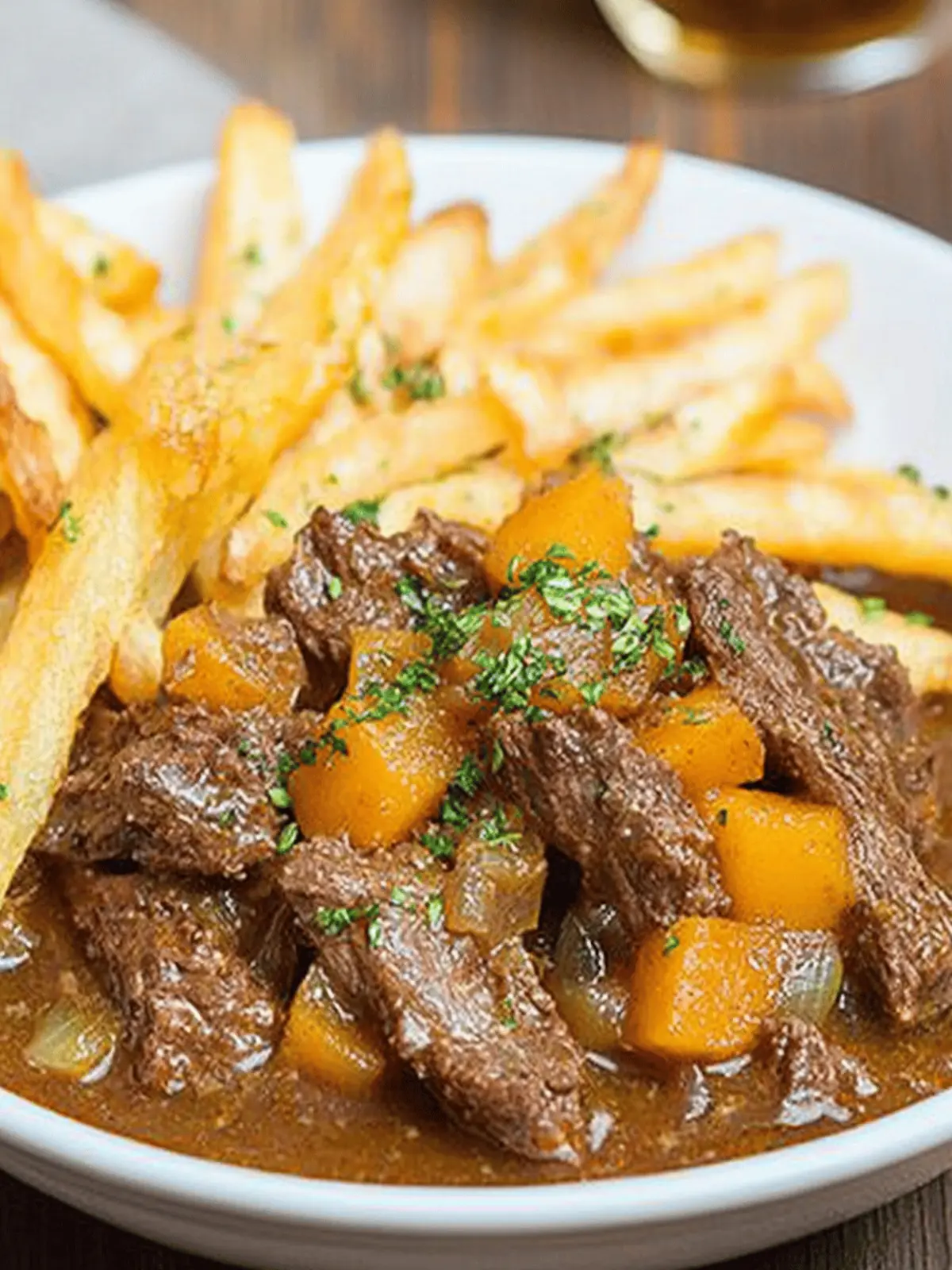 Cozy Up with Pumpkin Beer Beef Stew and Herbed Fries 4 Pumpkin Beer Beef Stew with Herbed Fries