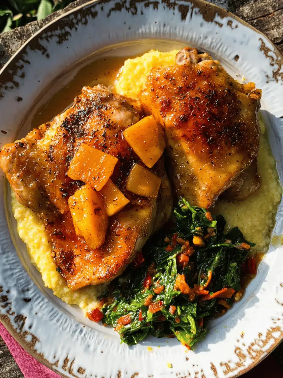 Spicy Maple Glazed Chicken with Cheddar Polenta Bliss 2 Spicy Maple Glazed Chicken with Cheddar Polenta