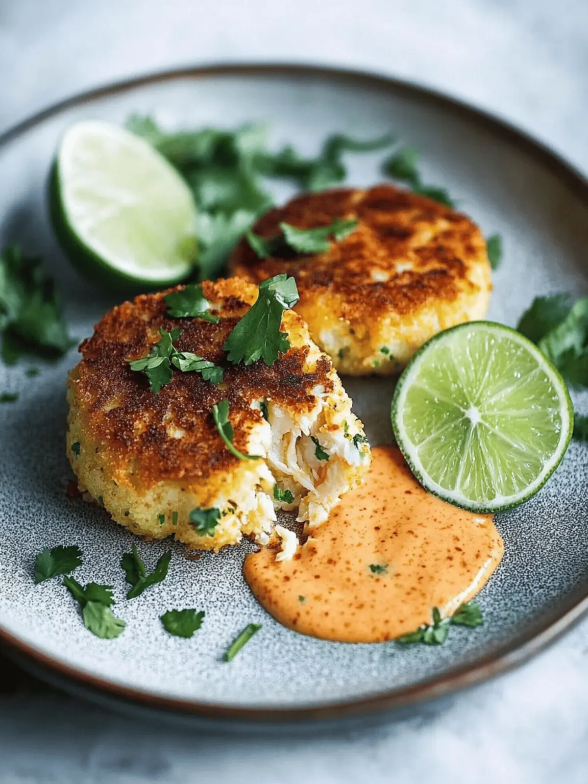 Indulge in Crab Cakes with Cilantro and Lime Bliss 3 Crab Cakes with Cilantro and Lime