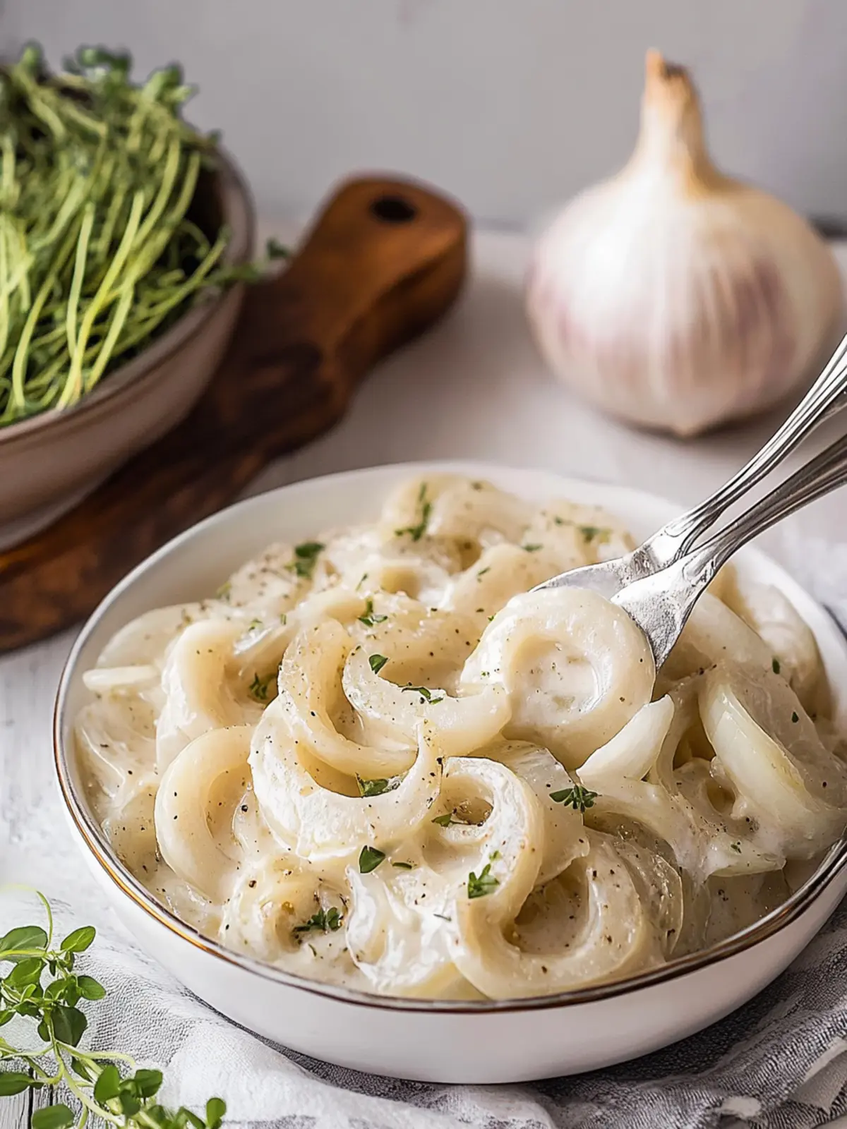 Creamed Onions with Thyme: A Comforting Sauce Recipe 4 Creamed Onions