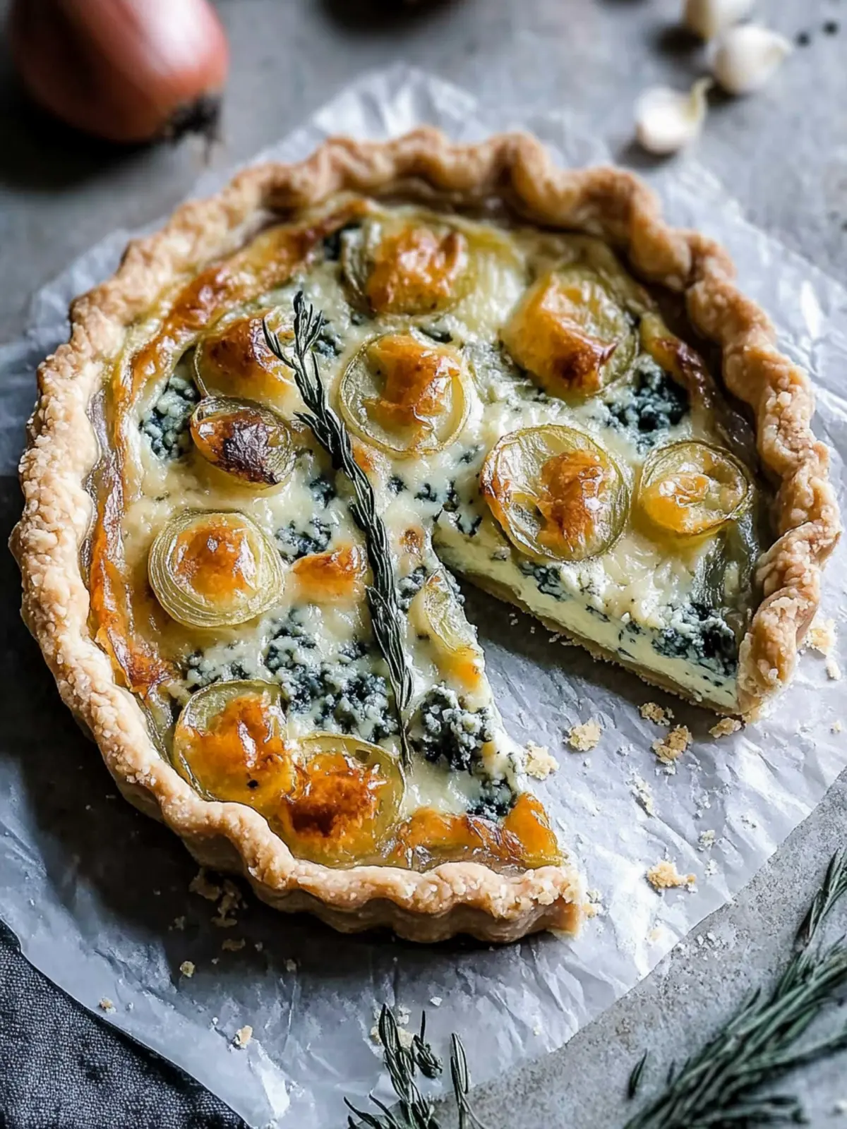 Onion and Blue Cheese Tart: A Savory Slice of Heaven 3 Onion and Blue CheeseTart