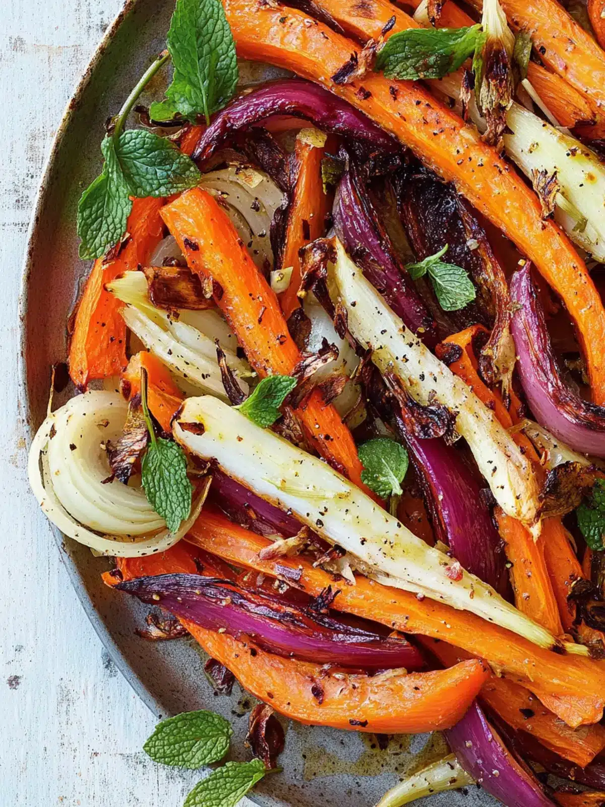 Delicious Roasted Carrots and Red Onions With Fennel and Mint 2 Roasted Carrots and Red Onions With Fennel and Mint