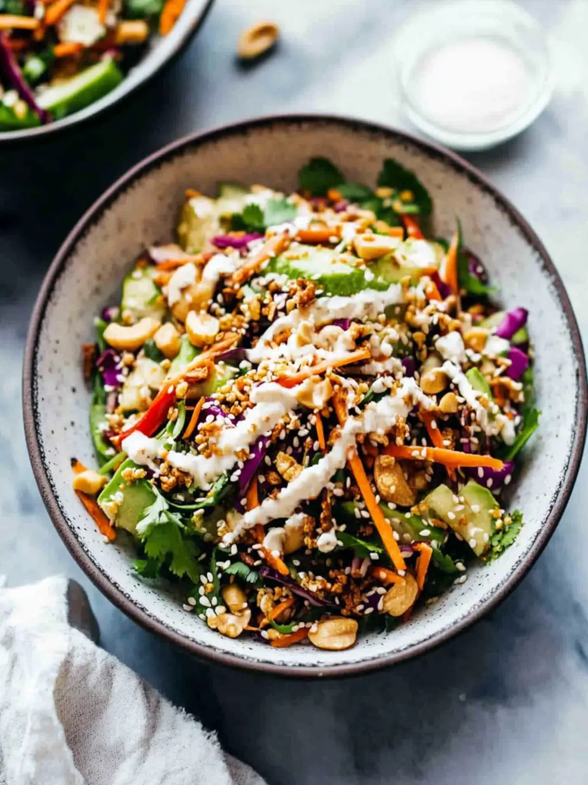 Cashew Crunch Salad with Sesame Dressing for a Fresh Twist 3 Cashew Crunch Salad with Sesame Dressing