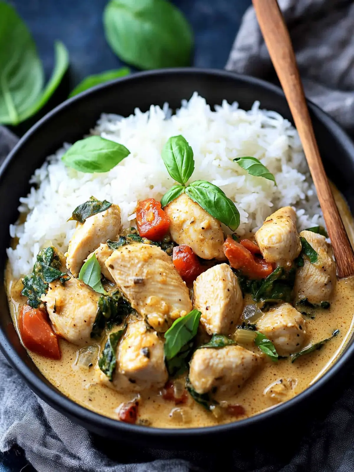 Delicious Basil Chicken with Coconut Curry Sauce Made Easy 4 Basil Chicken with Coconut Curry Sauce