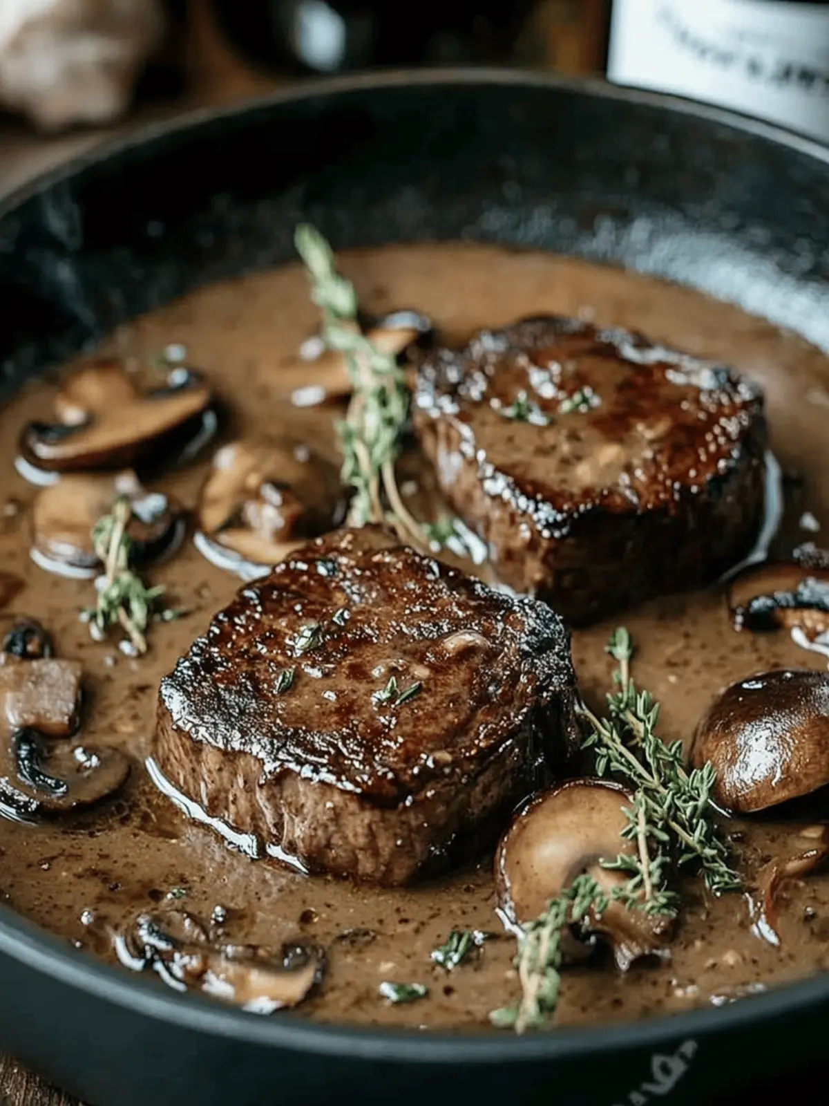 Savory Filet Mignon in Mushroom Wine Sauce for Dinner Bliss 3 Filet Mignon in Mushroom Wine Sauce