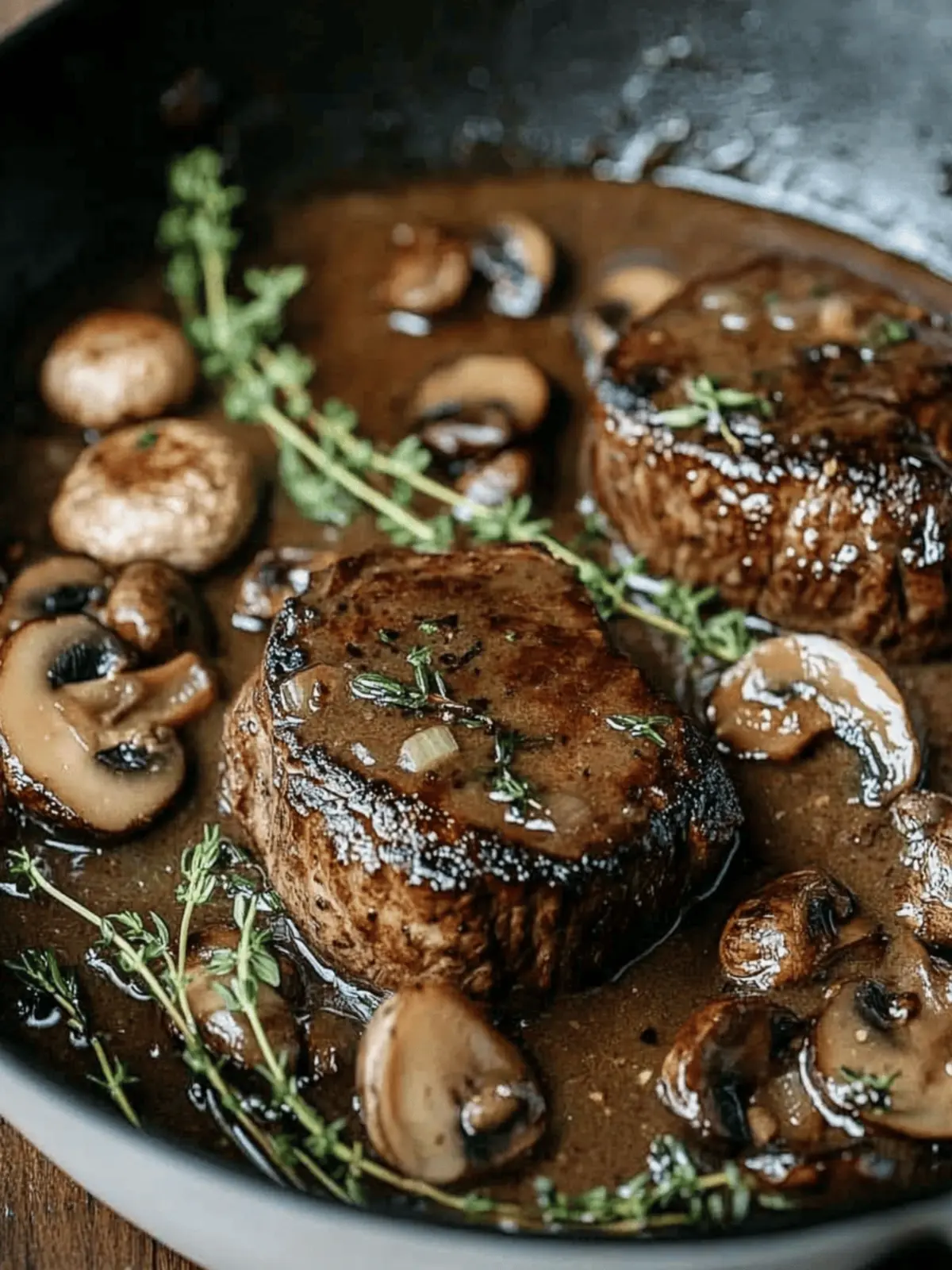 Savory Filet Mignon in Mushroom Wine Sauce for Dinner Bliss 2 Filet Mignon in Mushroom Wine Sauce