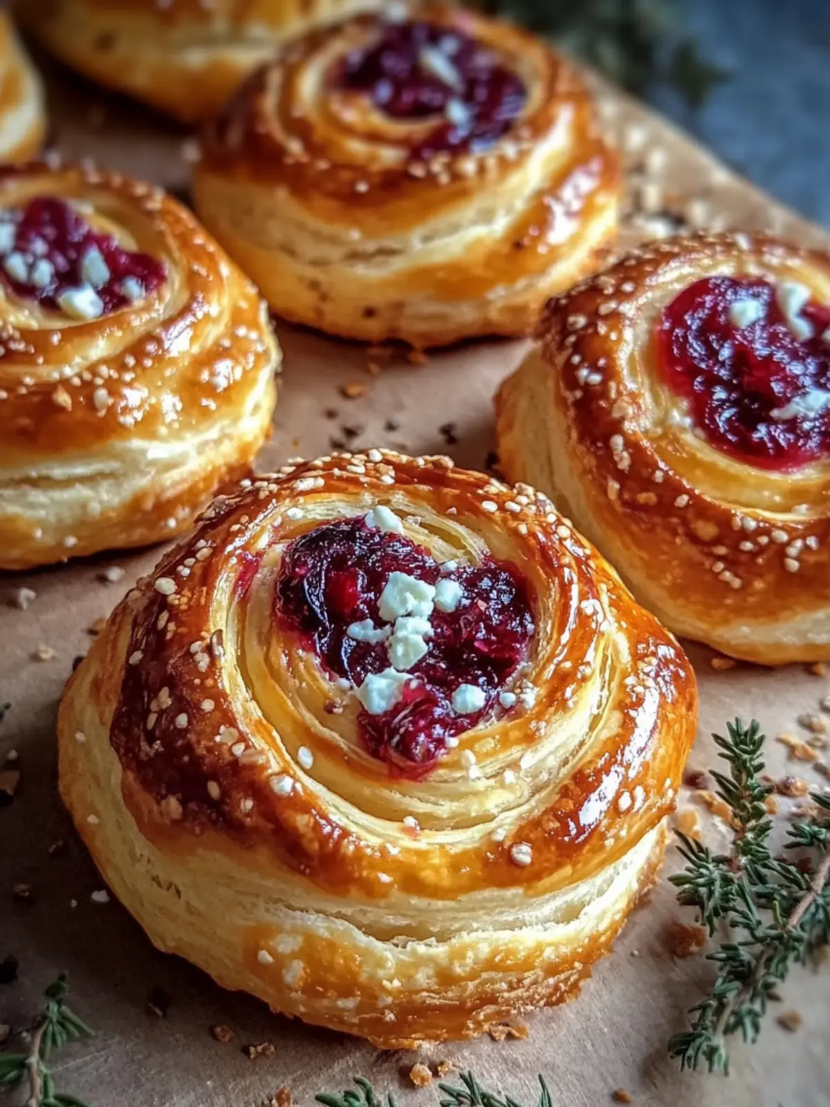Delicious Feta Cranberry Swirls Pastry for a Cozy Snack 2 Feta Cranberry Swirls Pastry
