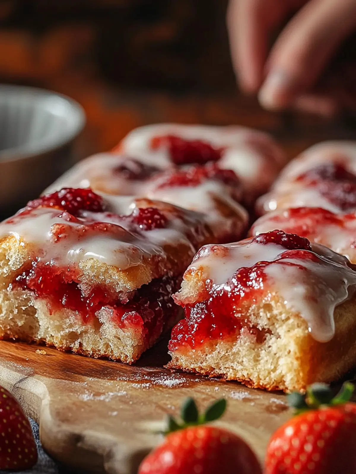 Glazed Strawberry Jam Donut Focaccia That's Simply Irresistible 3 Glazed Strawberry Jam Donut Focaccia
