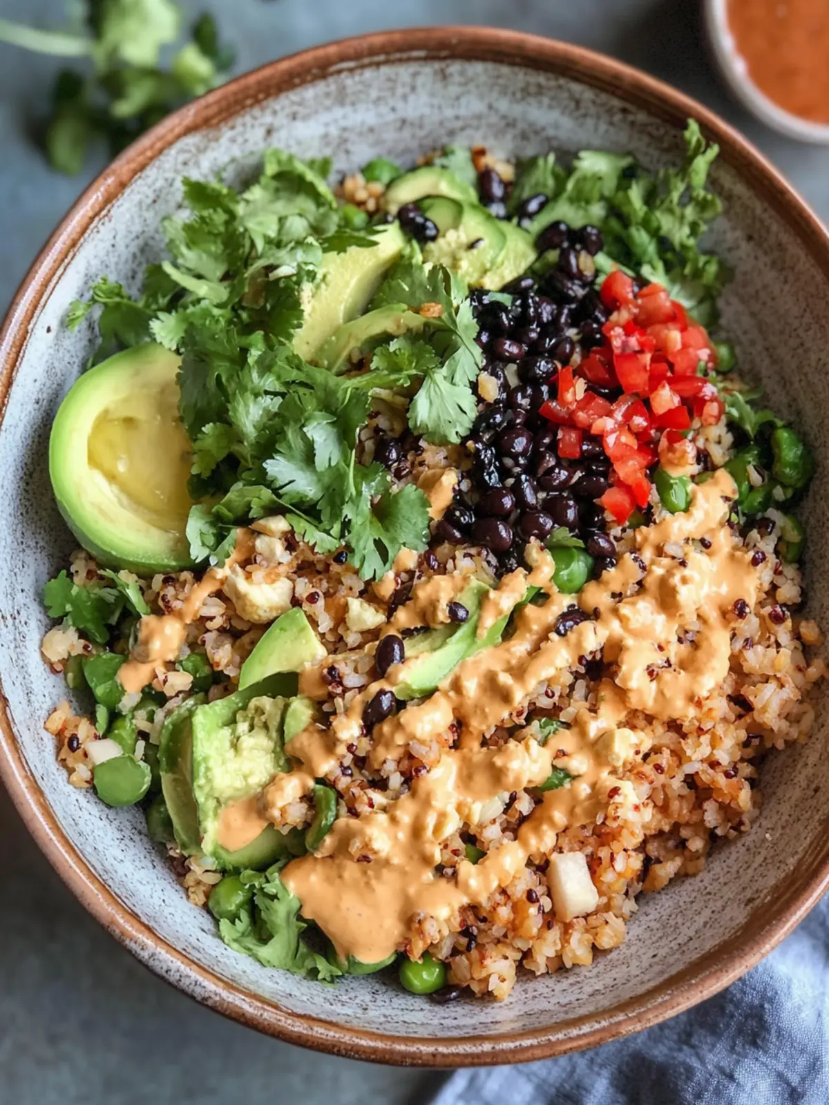 Black Bean Crispy Rice Salad with Irresistible Satay Sauce 2 Black Bean Crispy Rice Salad with Satay-Style Sauce