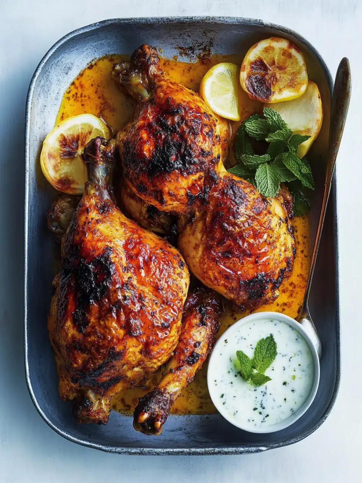 Harissa Roast Chicken with Minted Yoghurt for Flavorful Feasts 2 Harissa Roast Chicken With Minted Yoghurt
