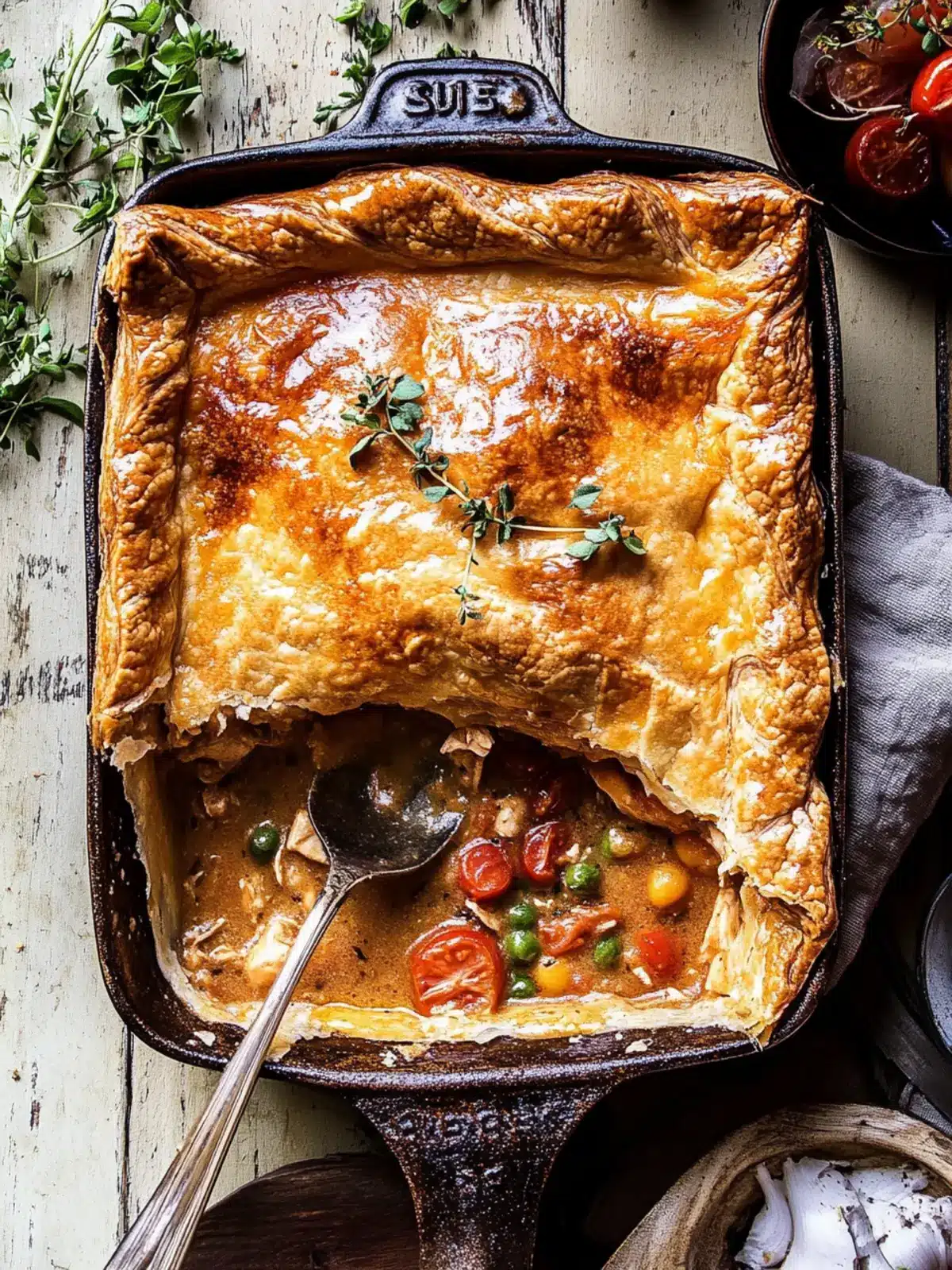 Skillet Tomato Cheddar Chicken Pot Pie for Cozy Nights 4 Skillet Tomato Cheddar Chicken Pot Pie